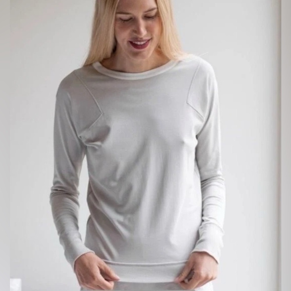 Lunya Light Gray Crewneck Long Sleeve Pullover S
